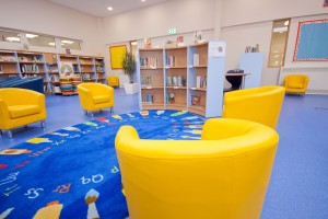 Inside the new Library and Learning Resource Centre at St. Anne's Catholic Primary School - a school of the Diocese of Westminster