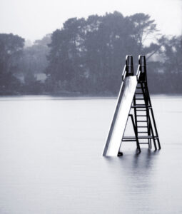 Flooded park slide