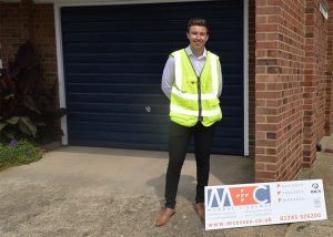 Michael Smith, Munday + Cramer's new Chartered Surveying Degree Apprentice attending his first site visit.