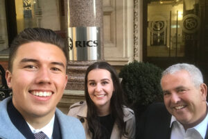 Arrival at the Head Office of the Royal Institution of Chartered Surveyors at Parliament Square, London