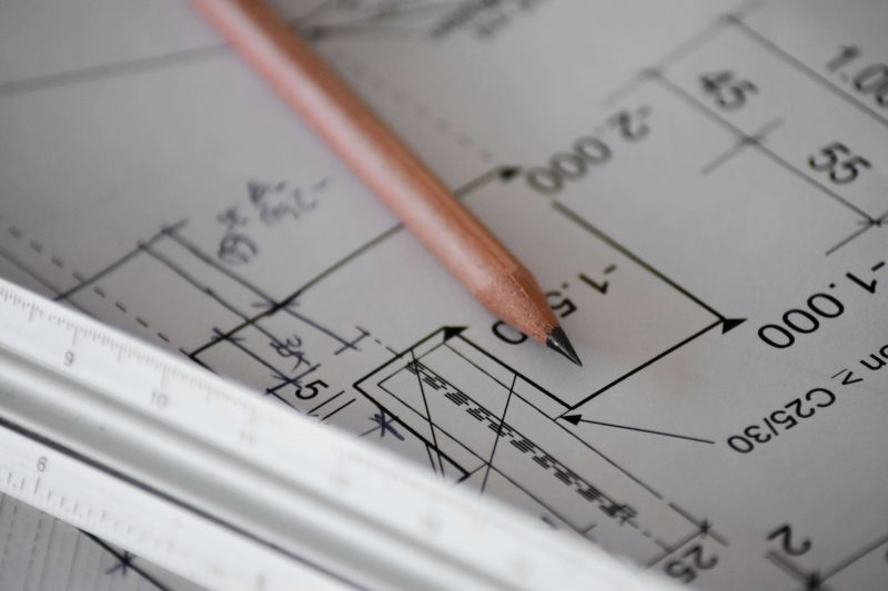 Planning advice forms part of our building surveying services. The picture depicts a graphical plan.