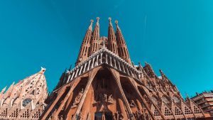 An image of La Sagrada Familia church, in Barcelona.