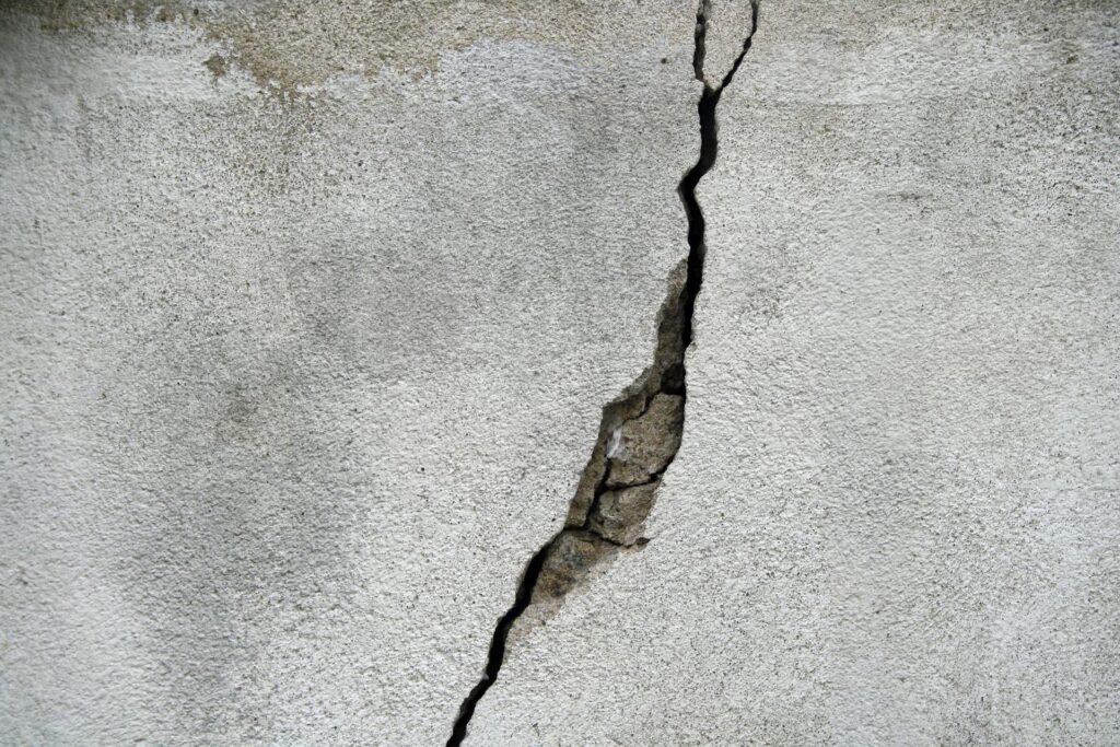 subsidence causing a wall to crack